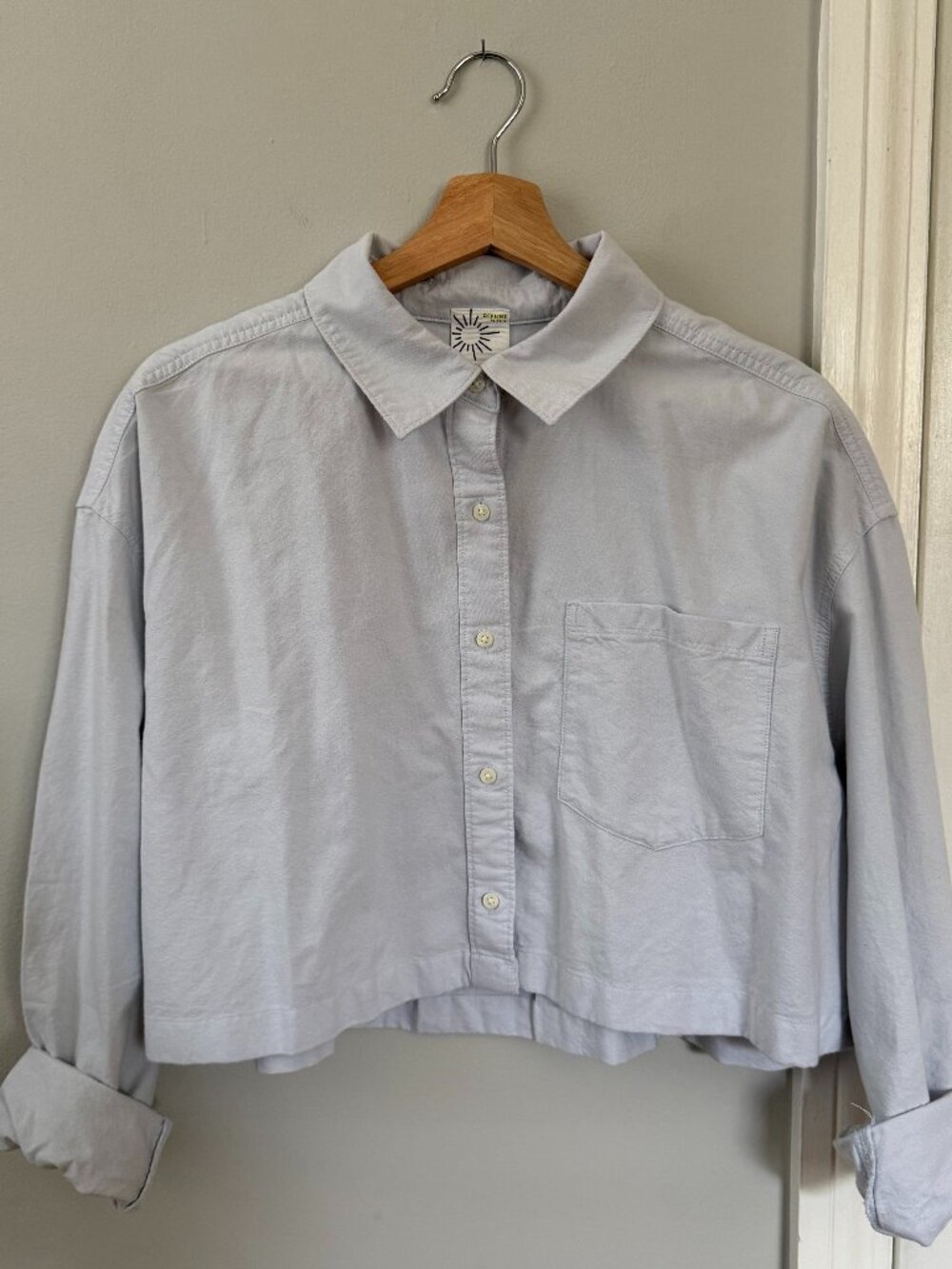 OFFLINE by Aerie Cropped Button-Down Shirt | Size Small